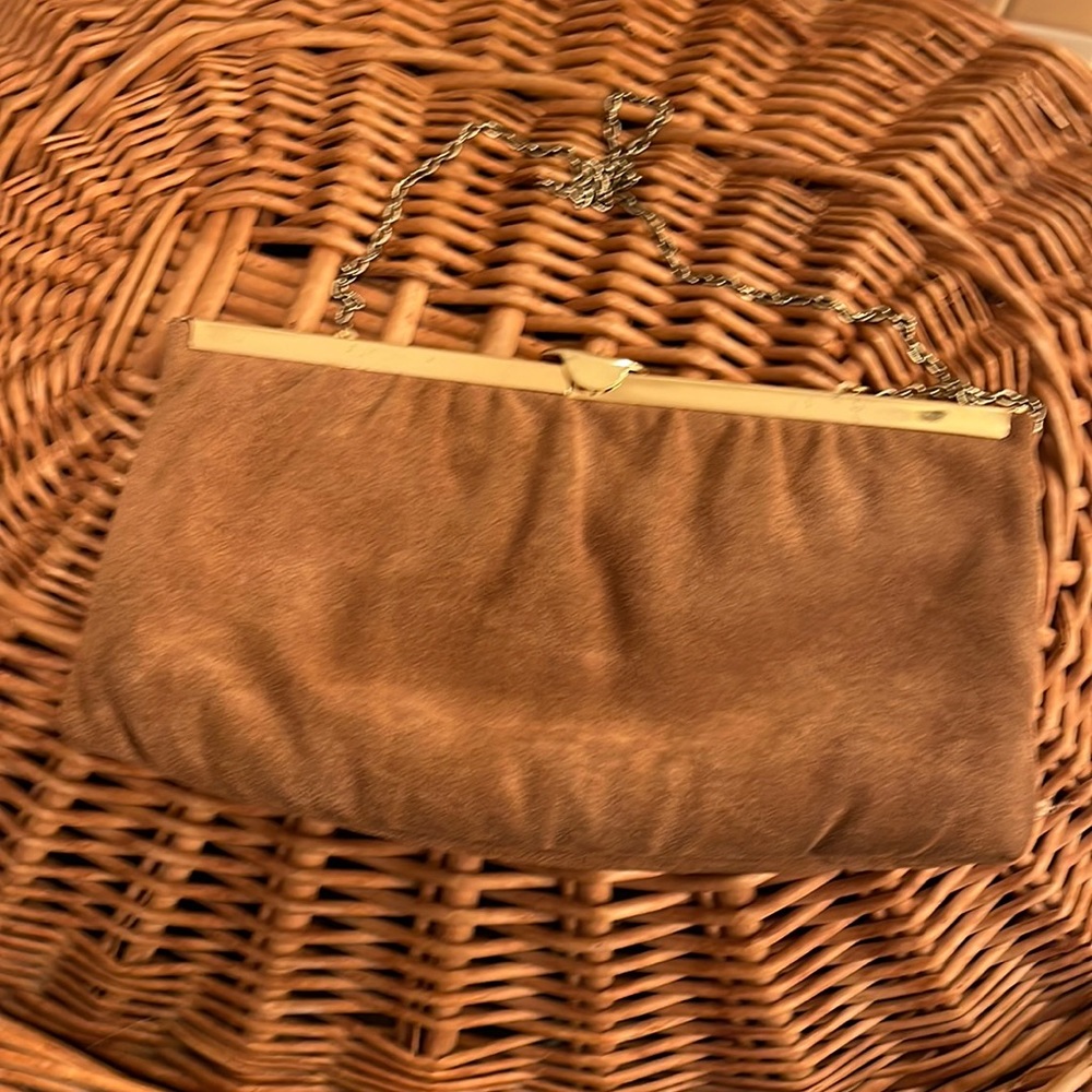 IDEAL LEATHER/ SUADE LIGHT BROWN BAG 6x 11inches